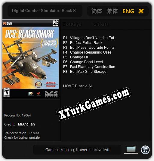 Digital Combat Simulator: Black Shark: Trainer’ı (V1.0.25)