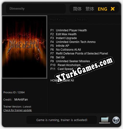 Dimensity: Cheats, Trainer +11 [MrAntiFan]