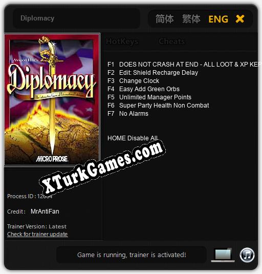 İçin Trainer’ı Çıktı Diplomacy [v1.0.3]