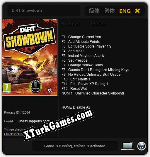 DiRT Showdown: Cheats, Trainer +13 [CheatHappens.com]