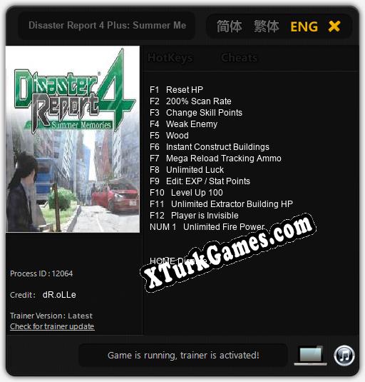 İçin Trainer’ı Çıktı Disaster Report 4 Plus: Summer Memories [v1.0.2]