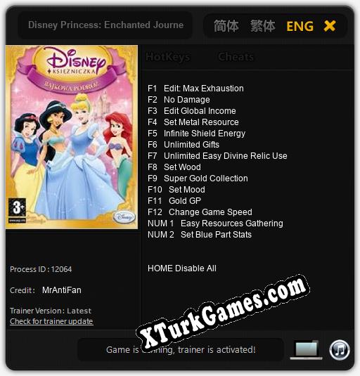 Disney Princess: Enchanted Journey: Trainer’ı (V1.0.69)