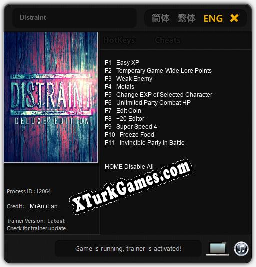 Distraint: Cheats, Trainer +11 [MrAntiFan]