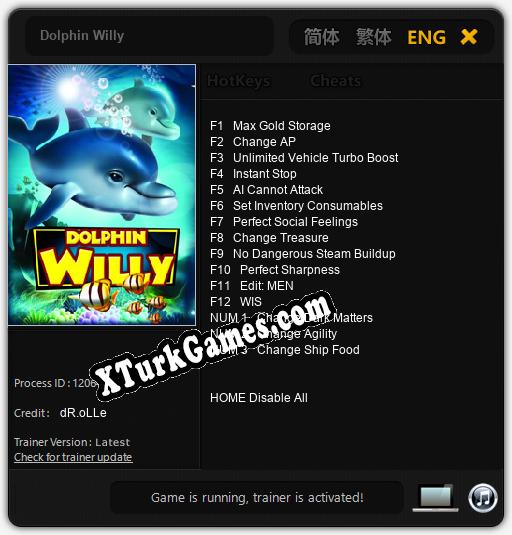 Dolphin Willy: Trainer +15 [v1.7]