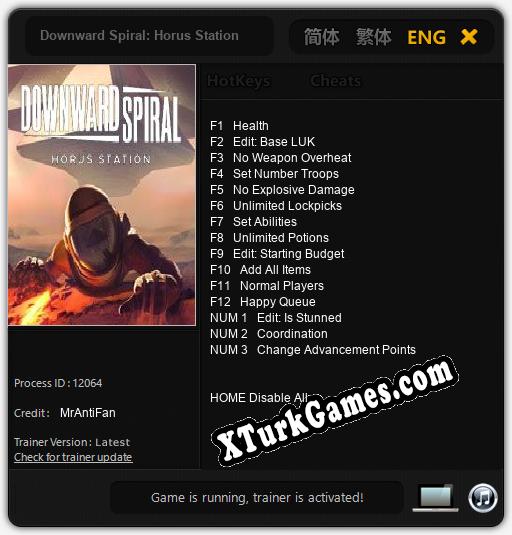 Downward Spiral: Horus Station: Trainer’ı (V1.0.91)