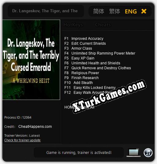 Dr. Langeskov, The Tiger, and The Terribly Cursed Emerald: A Whirlwind Heist: Cheats, Trainer +12 [CheatHappens.com]