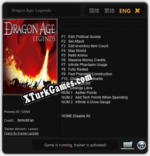 Dragon Age: Legends: Cheats, Trainer +15 [MrAntiFan]