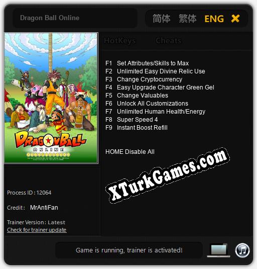 Dragon Ball Online: Cheats, Trainer +9 [MrAntiFan]