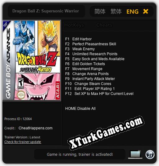 Dragon Ball Z: Supersonic Warriors: Cheats, Trainer +12 [CheatHappens.com]