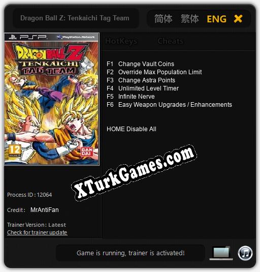 Dragon Ball Z: Tenkaichi Tag Team: Trainer +6 [v1.8]