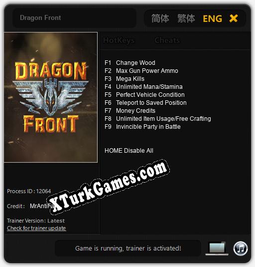 İçin Trainer’ı Çıktı Dragon Front [v1.0.2]
