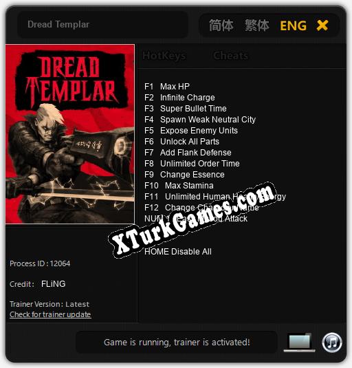 İçin Trainer’ı Çıktı Dread Templar [v1.0.2]