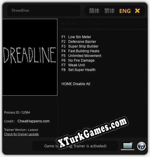 Dreadline: Cheats, Trainer +8 [CheatHappens.com]