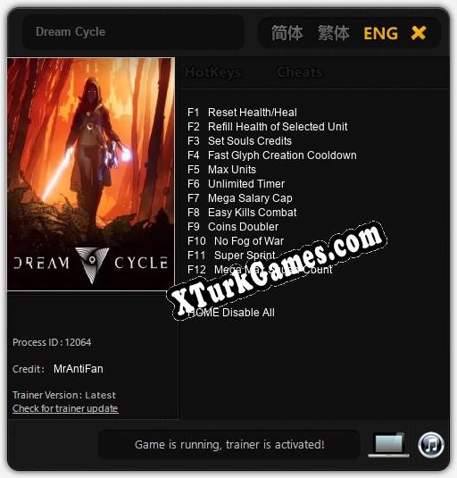 İçin Trainer’ı Çıktı Dream Cycle [v1.0.8]