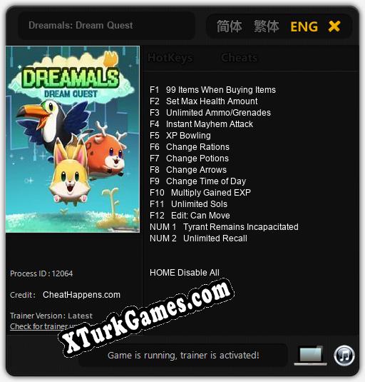 Dreamals: Dream Quest: Cheats, Trainer +14 [CheatHappens.com]