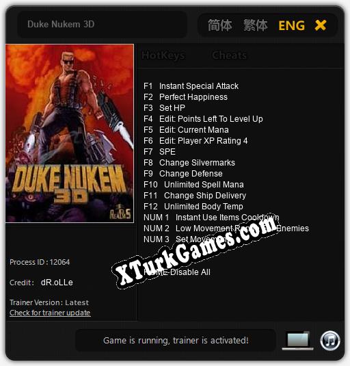İçin Trainer’ı Çıktı Duke Nukem 3D [v1.0.3]