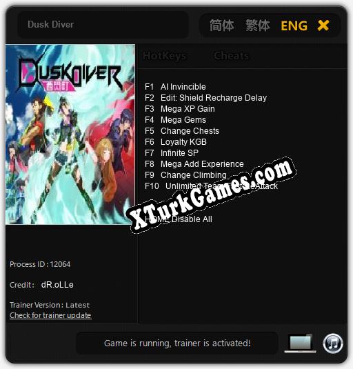 Dusk Diver: Trainer’ı (V1.0.22)