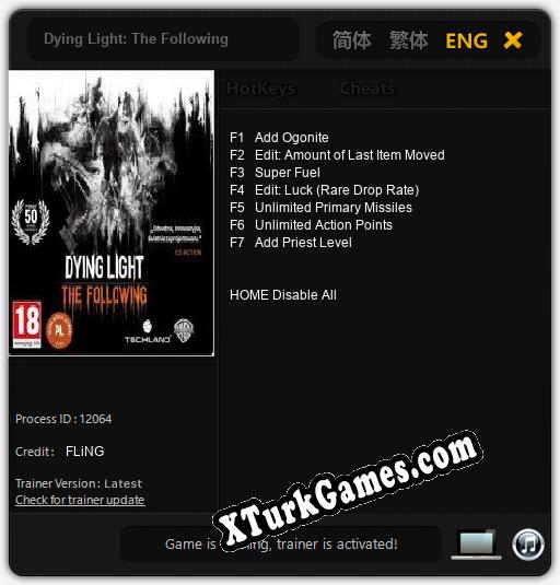 Dying Light: The Following: Cheats, Trainer +7 [FLiNG]