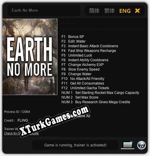 Earth No More: Trainer’ı (V1.0.20)