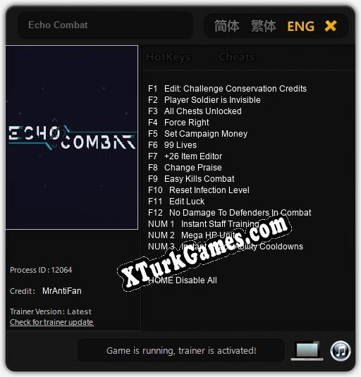 İçin Trainer’ı Çıktı Echo Combat [v1.0.3]