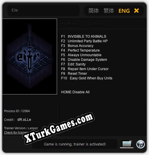 İçin Trainer’ı Çıktı Eitr [v1.0.9]