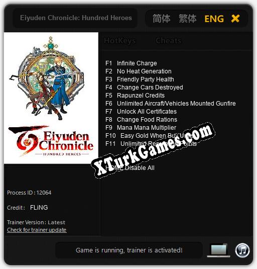 Eiyuden Chronicle: Hundred Heroes: Trainer’ı (V1.0.91)