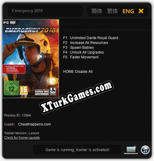 Emergency 2016: Trainer +5 [v1.2]