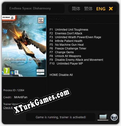 Endless Space: Disharmony: Cheats, Trainer +10 [MrAntiFan]