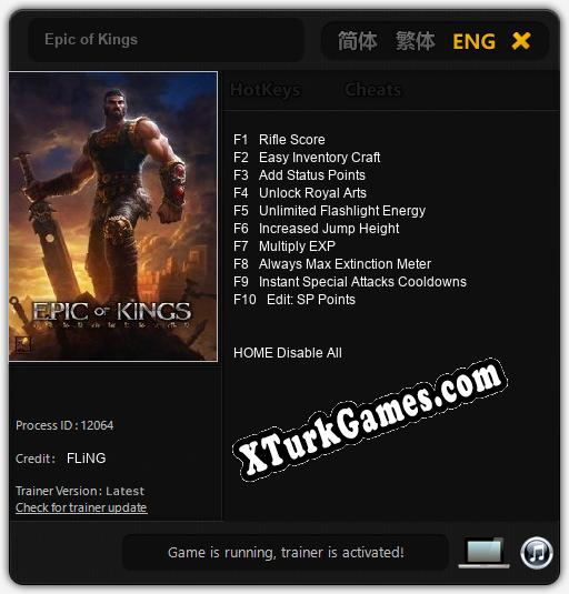 Epic of Kings: Trainer +10 [v1.8]