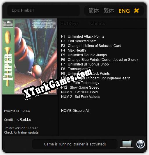Epic Pinball: Cheats, Trainer +14 [dR.oLLe]