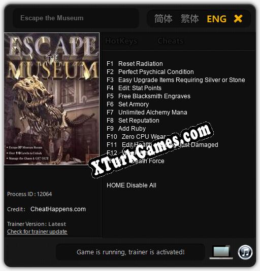 Escape the Museum: Trainer +13 [v1.6]
