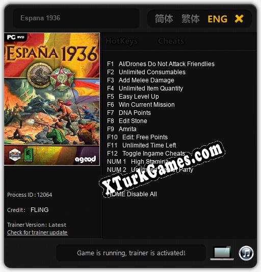 İçin Trainer’ı Çıktı Espana 1936 [v1.0.6]