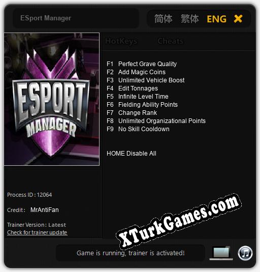 ESport Manager: Trainer +9 [v1.8]
