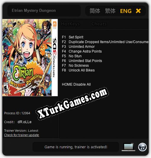 Etrian Mystery Dungeon: Trainer’ı (V1.0.16)