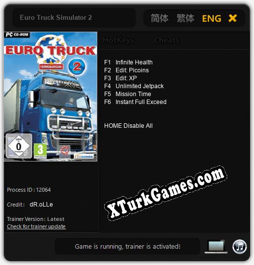 İçin Trainer’ı Çıktı Euro Truck Simulator 2 [v1.0.3]