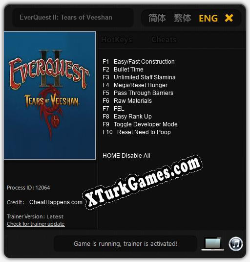 EverQuest II: Tears of Veeshan: Trainer +10 [v1.9]
