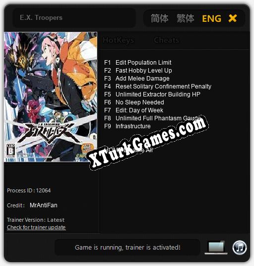 E.X. Troopers: Cheats, Trainer +9 [MrAntiFan]