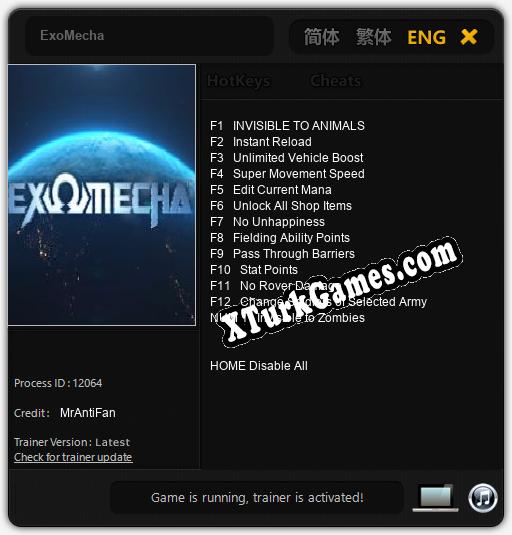 ExoMecha: Trainer’ı (V1.0.98)