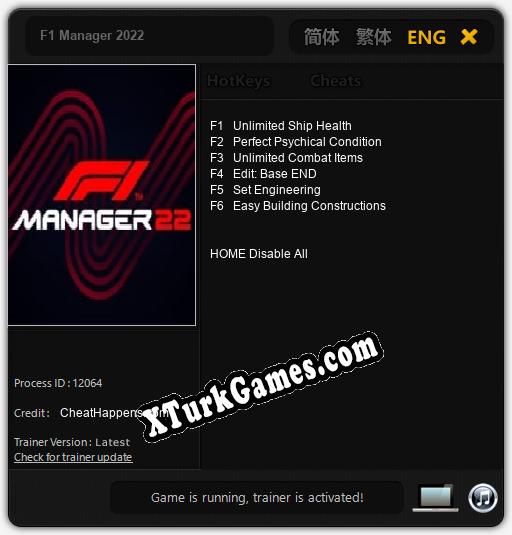 F1 Manager 2022: Trainer’ı (V1.0.5)