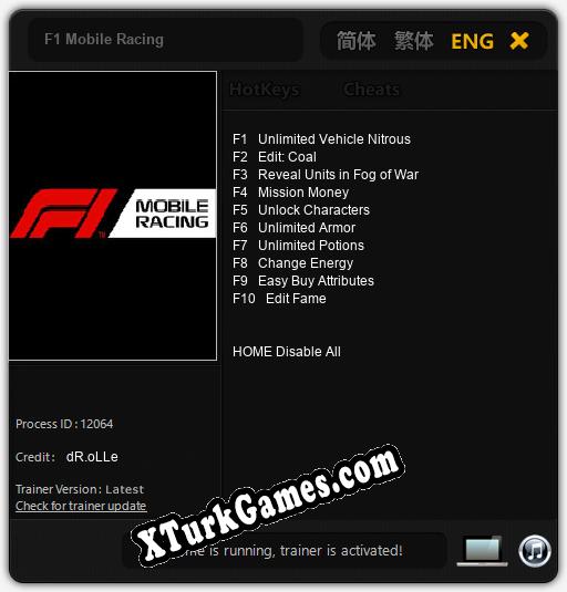 F1 Mobile Racing: Trainer’ı (V1.0.86)