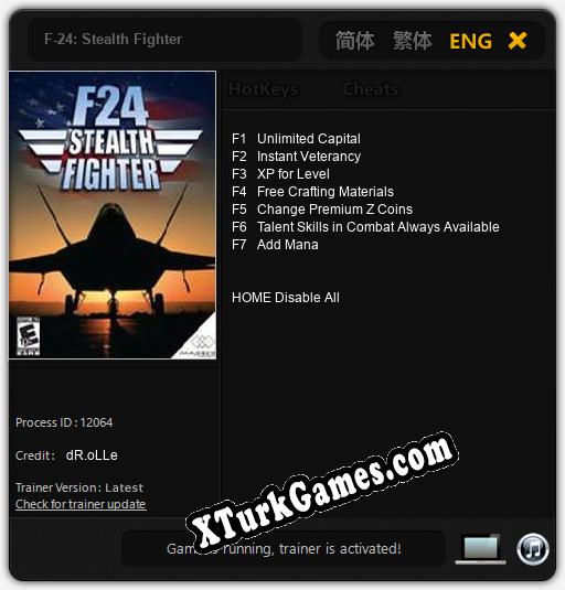 F-24: Stealth Fighter: Trainer’ı (V1.0.15)