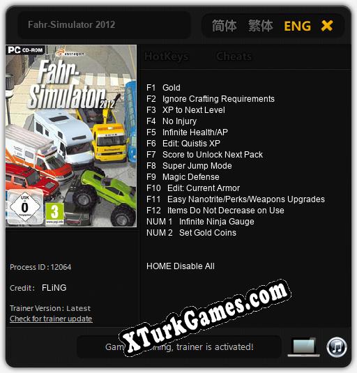 Fahr-Simulator 2012: Trainer +14 [v1.9]