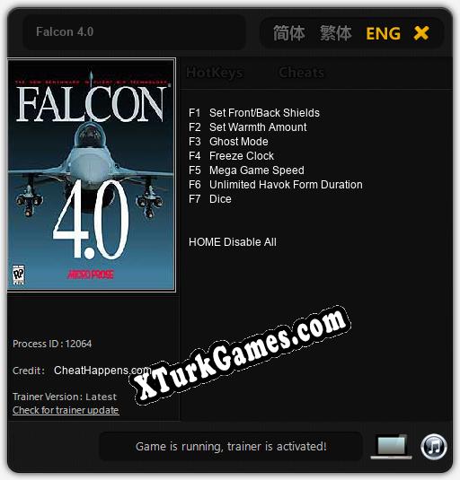 İçin Trainer’ı Çıktı Falcon 4.0 [v1.0.1]