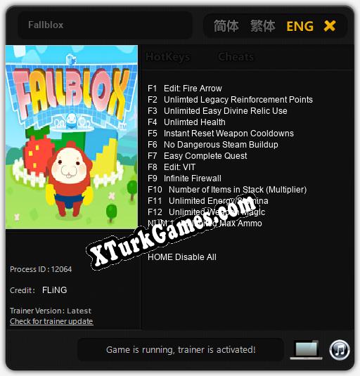 Fallblox: Trainer +13 [v1.5]