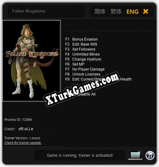 Fallen Kingdoms: Trainer’ı (V1.0.14)