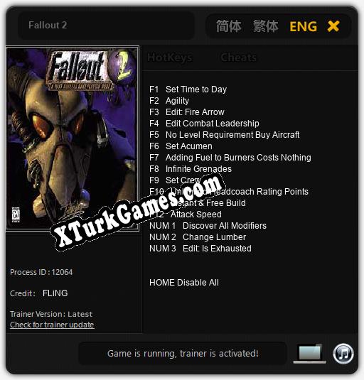 Fallout 2: Trainer +15 [v1.2]