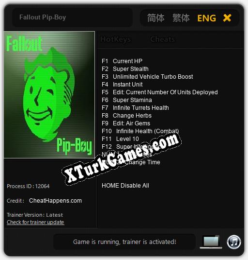 İçin Trainer’ı Çıktı Fallout Pip-Boy [v1.0.4]