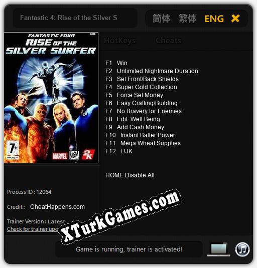 Fantastic 4: Rise of the Silver Surfer: Trainer’ı (V1.0.42)