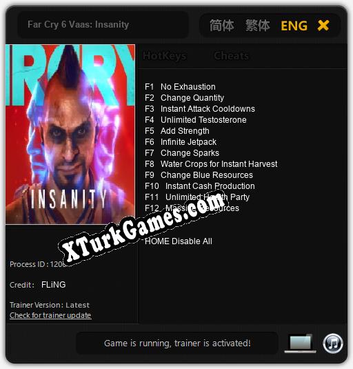 Far Cry 6 Vaas: Insanity: Cheats, Trainer +12 [FLiNG]