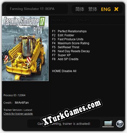 Farming Simulator 17: ROPA: Cheats, Trainer +8 [MrAntiFan]